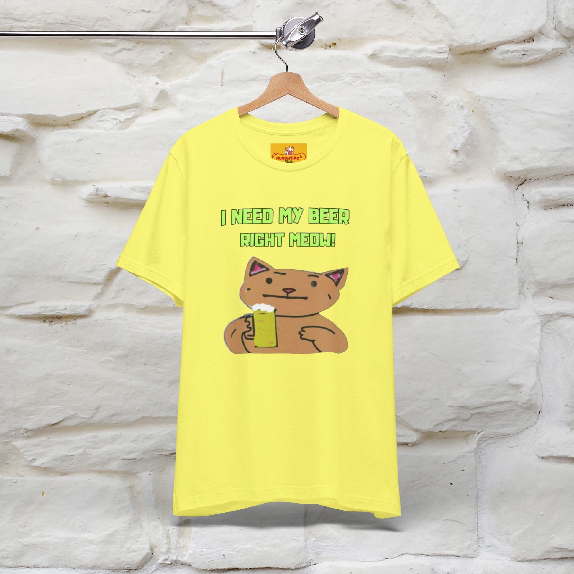 "I Need My Beer Right Meow!" Cat  T-shirt |Nunu&Miao Studio - Nunu&Miao Studio