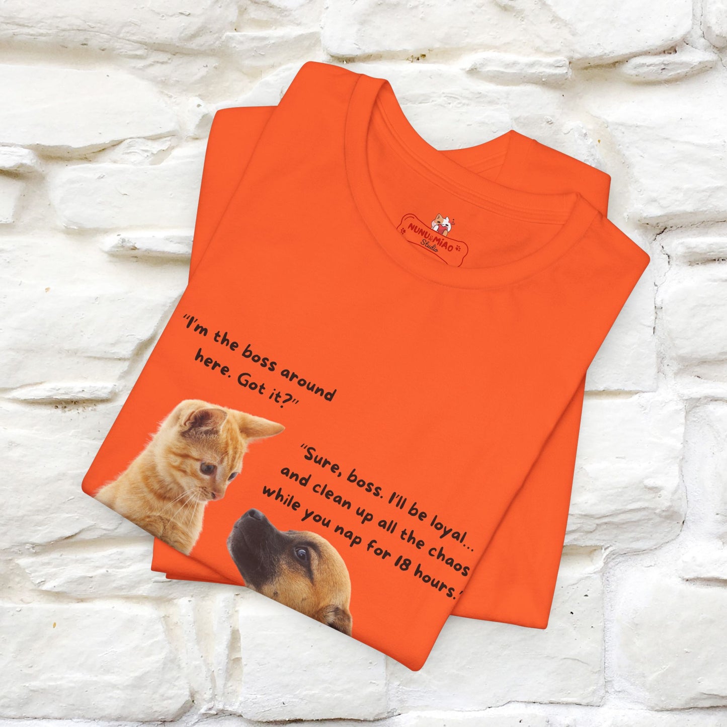 ''I am The Boss Here'' Funny Cat T-shirt for Men and Women  100% Cotton* - Nunu&Miao Studio