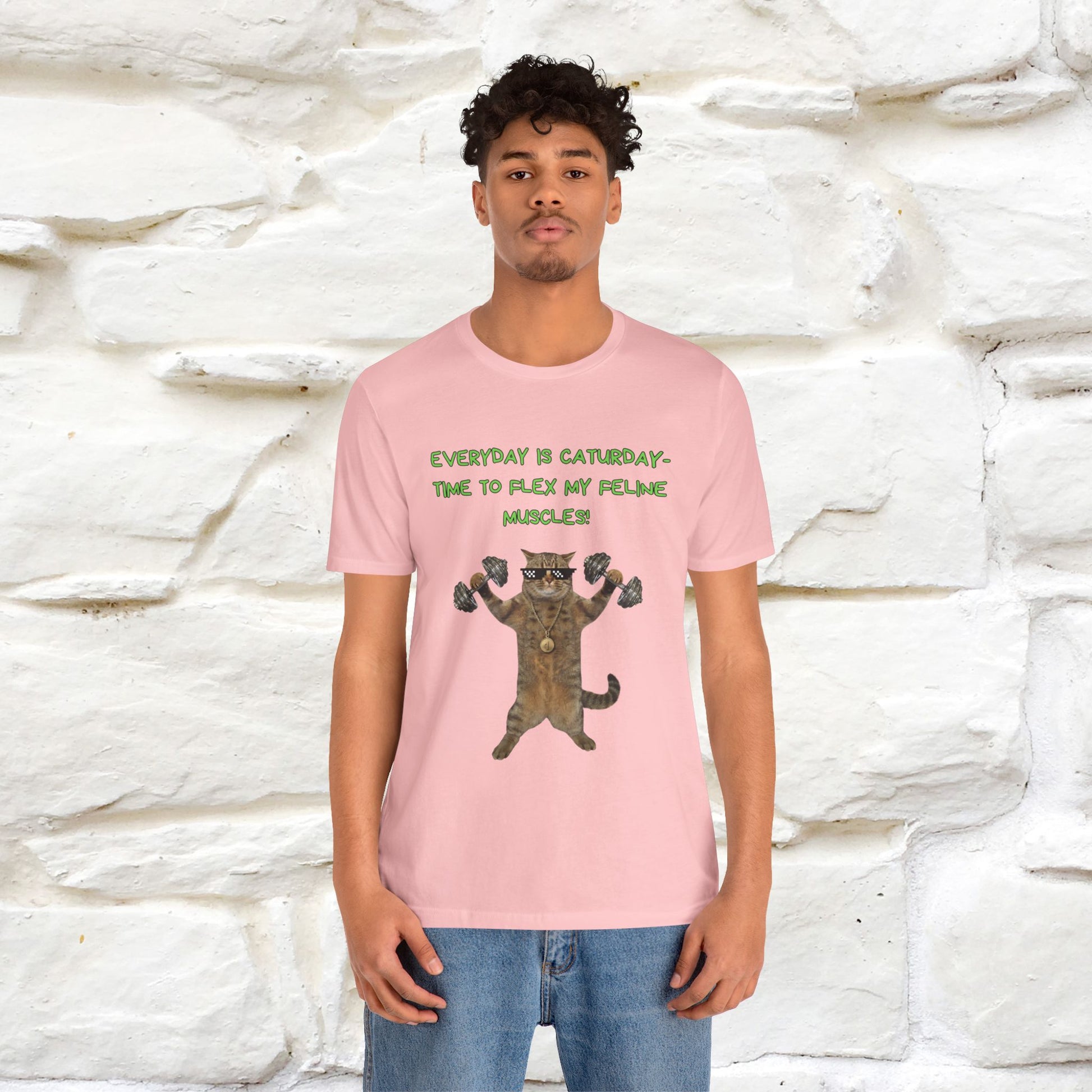 "Everyday Is Caturday – Flex My Feline Muscle"| Funny Cat T-Shirt  |Nunu&Miao Sudio - Nunu&Miao Studio