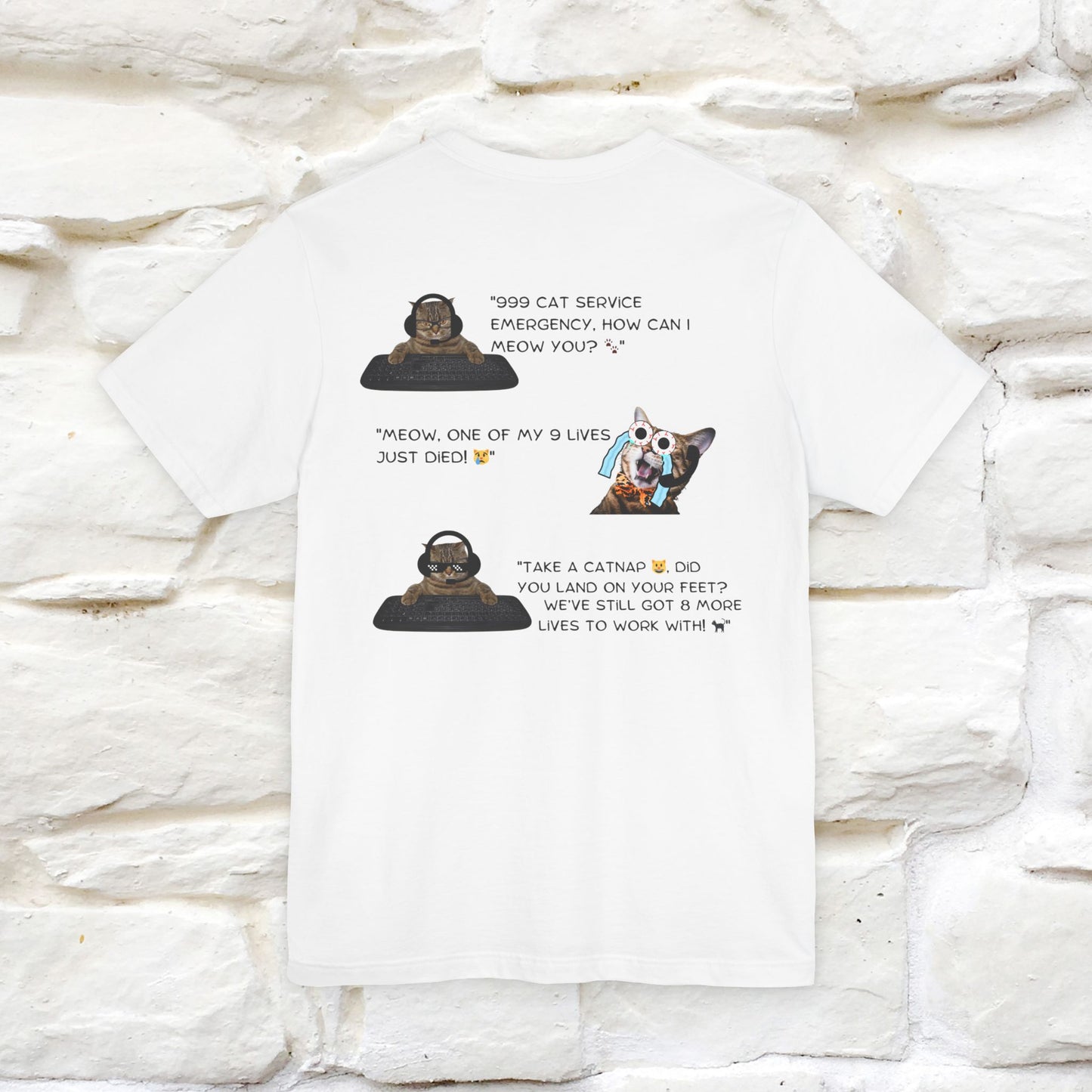 ''911 Emergency'' | Front & Back Design | Cat T-Shirt | Nunu&Miao Studio - Nunu&Miao Studio