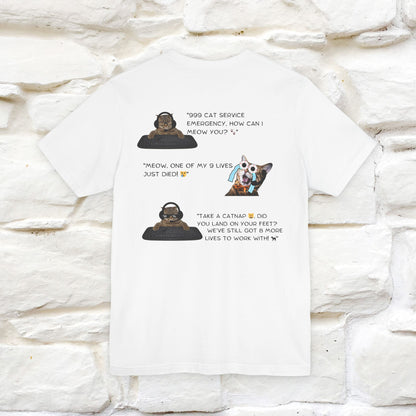 ''911 Emergency'' | Front & Back Design | Cat T-Shirt | Nunu&Miao Studio - Nunu&Miao Studio