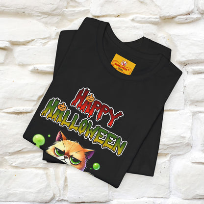 "Angry Cat Happy Halloween" Cat  T-shirt |Nunu&Miao Studio - Nunu&Miao Studio