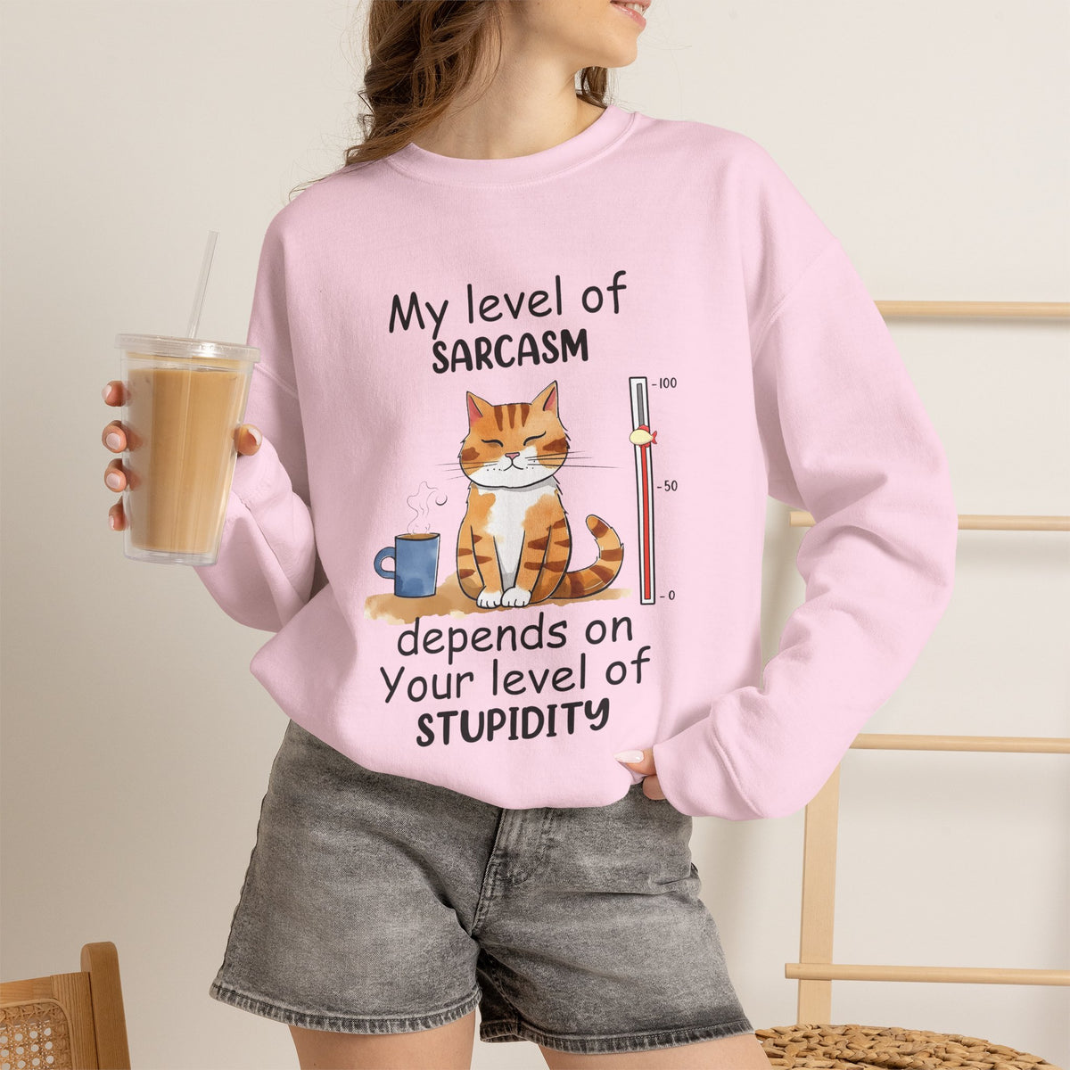 "My Level Of Sarcasm...'' |Cat Sweatshirt | Nunu&Miao Studio