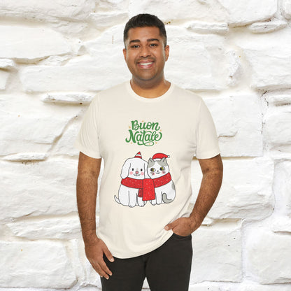 ''Buon Natale Cat and Dog'' Christmas T-shirt  | Nunu&Miao Studio - Nunu&Miao Studio