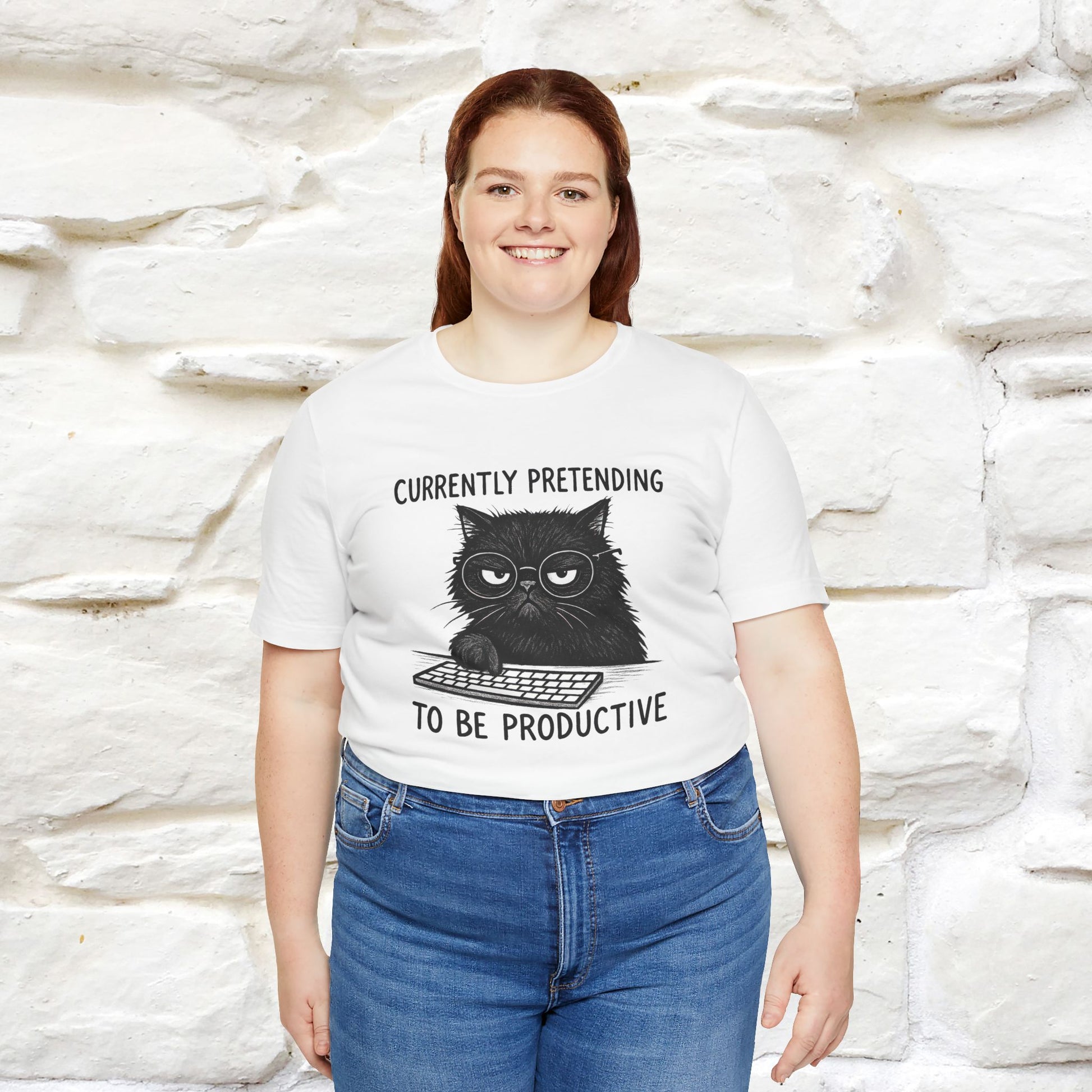 "Currently Pretending To Be Productive" |Cat T-Shirt | Nunu&Miao Studio - Nunu&Miao Studio