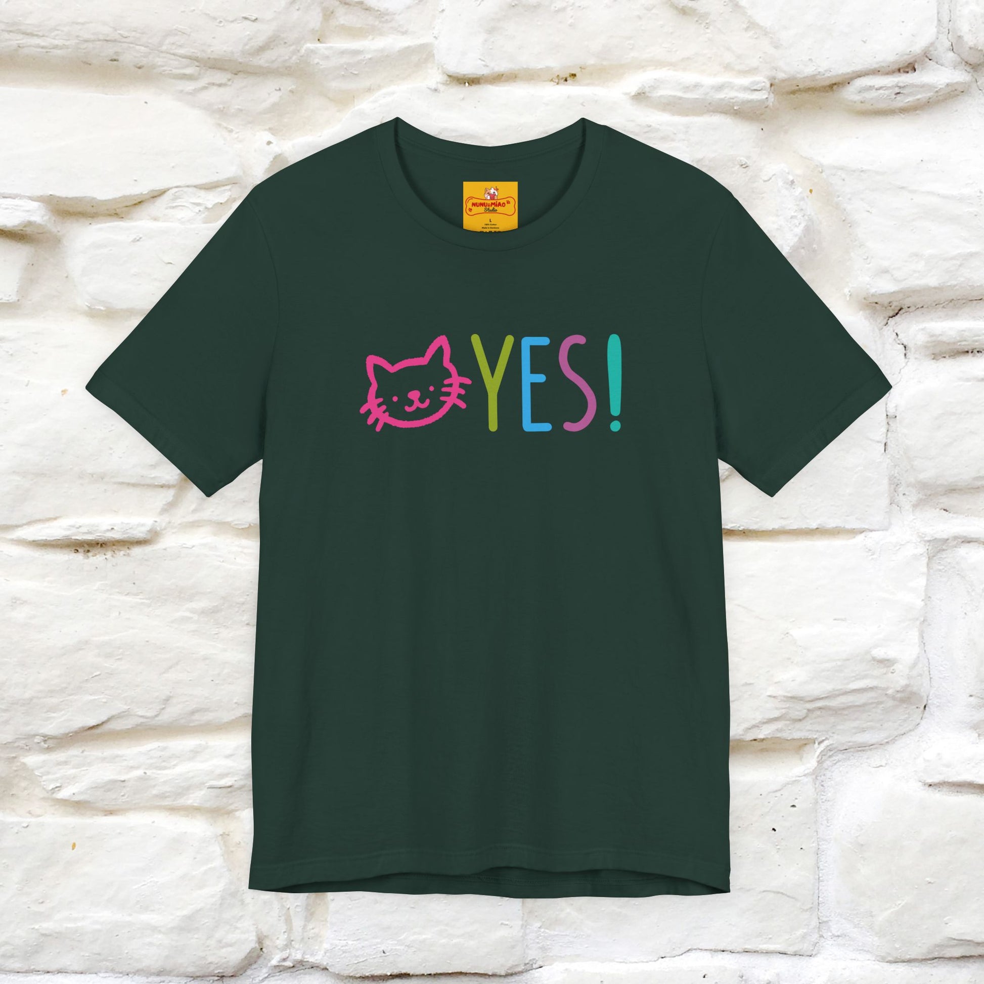 "Yes, Just Do It" Cat T-Shirt| Front & Back Design | Nunu&Miao Studio - Nunu&Miao Studio