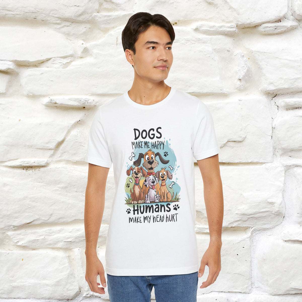 " Dogs Make Me Happy ..."  T-shirt |Nunu&Miao Studio