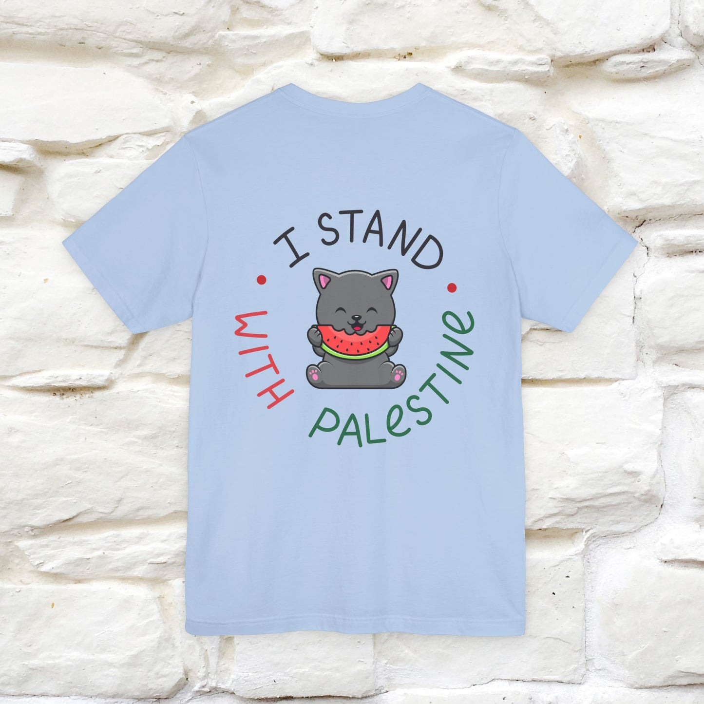 "I Stand With Palestine" Cat T-shirt | Front & Back Design |Nunu&Miao Studio - Nunu&Miao Studio