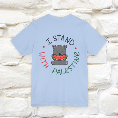 "I Stand With Palestine" Cat T-shirt | Front & Back Design |Nunu&Miao Studio - Nunu&Miao Studio