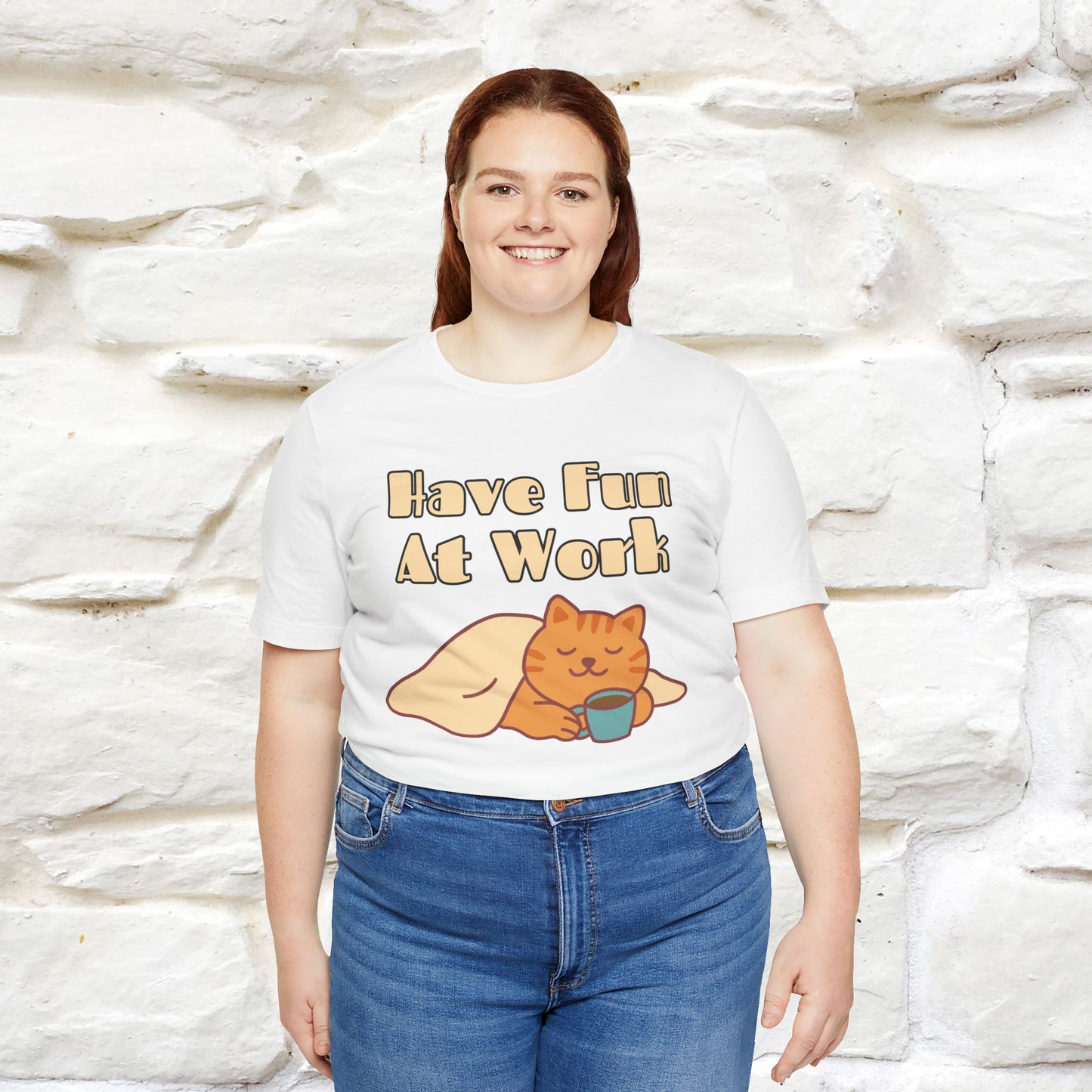 "Have Fun At Work" Cat T-shirt |Nunu&Miao Studio - Nunu&Miao Studio