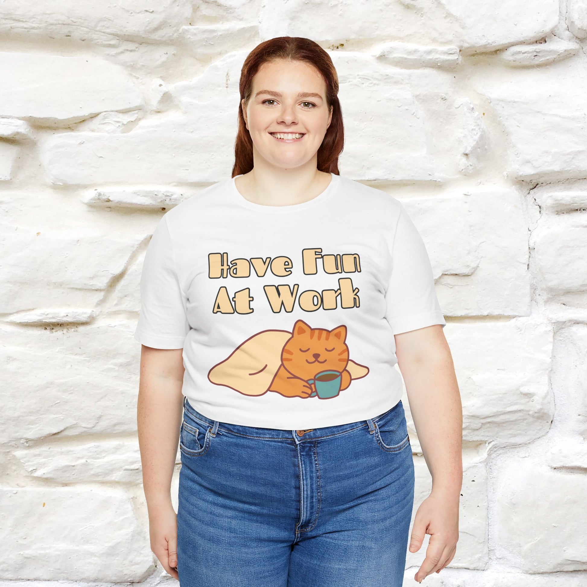 "Have Fun At Work" Cat T-shirt |Nunu&Miao Studio - Nunu&Miao Studio