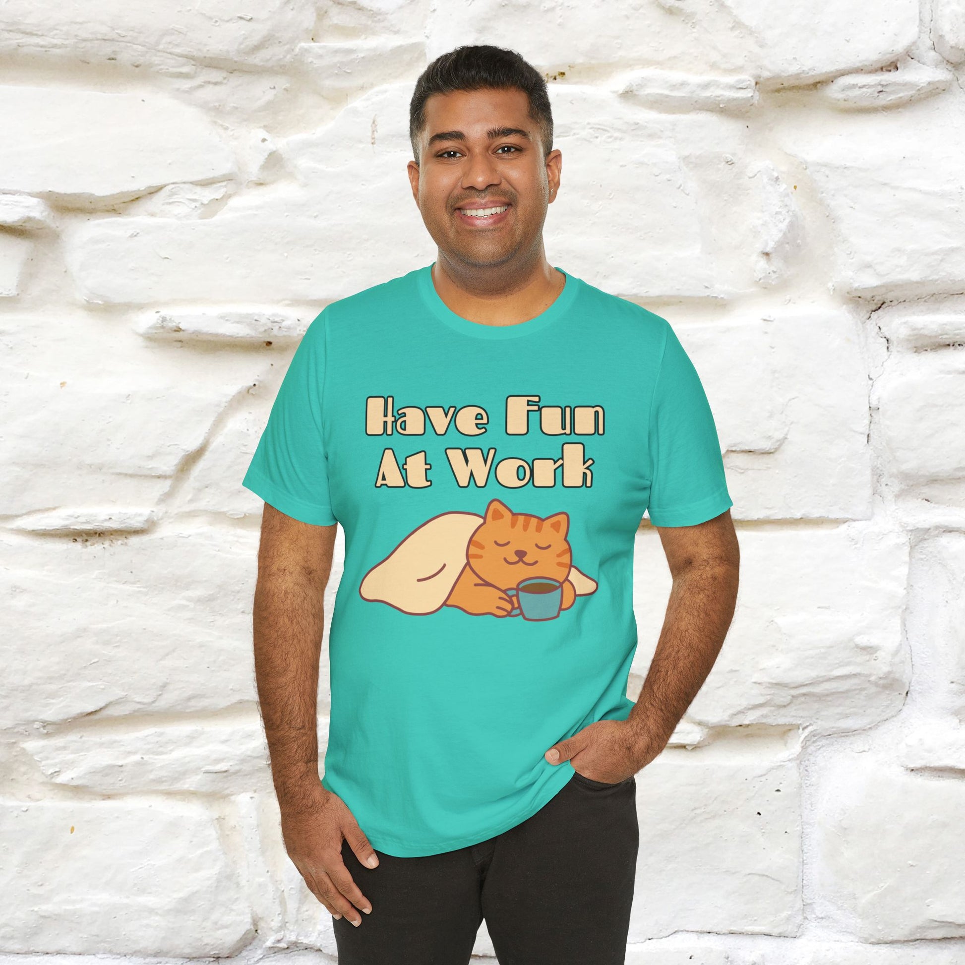 "Have Fun At Work" Cat T-shirt |Nunu&Miao Studio - Nunu&Miao Studio