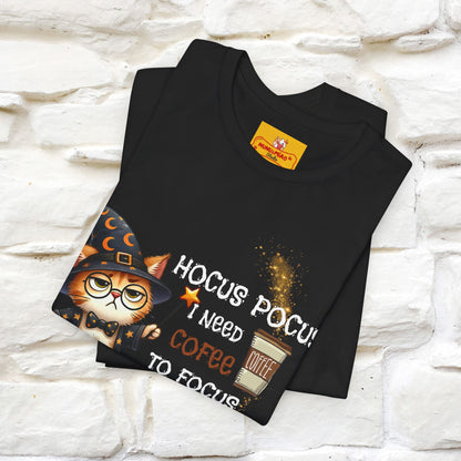''Hocus Pocus I Need Coffe To Focus'' Funny Cat Shirt | Nunu&Miao Studio - Nunu&Miao Studio