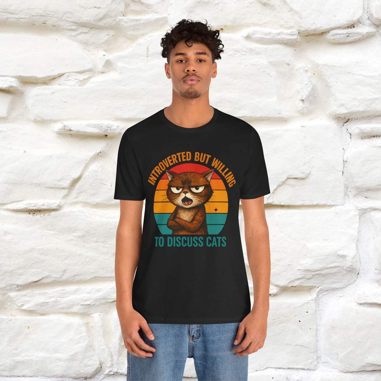 "Introverted But Willing To Discuss Cats" Antisocial Cat T-shirt |Nunu&Miao Studio - Nunu&Miao Studio