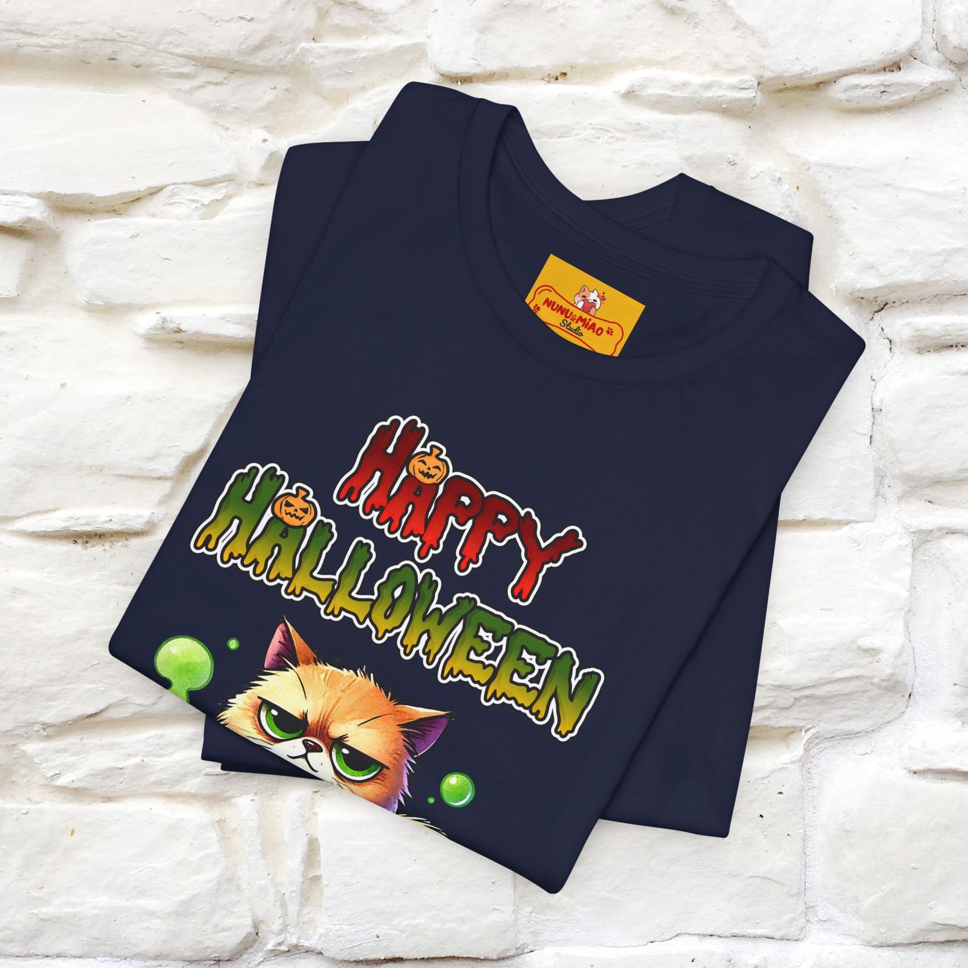 "Angry Cat Happy Halloween" Cat  T-shirt |Nunu&Miao Studio - Nunu&Miao Studio