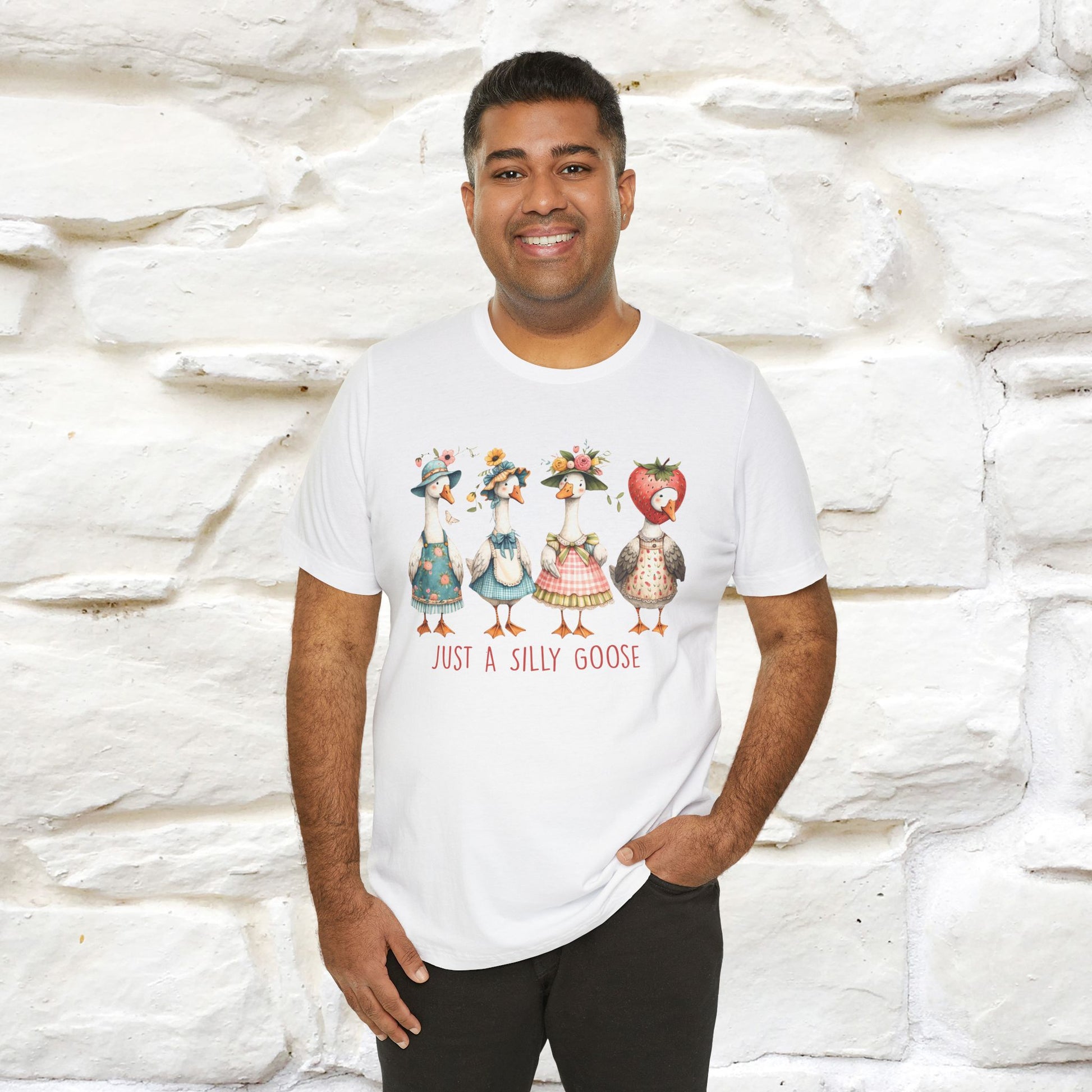 "Just A Silly Goose" Cute T-shirt |Nunu&Miao Studio - Nunu&Miao Studio
