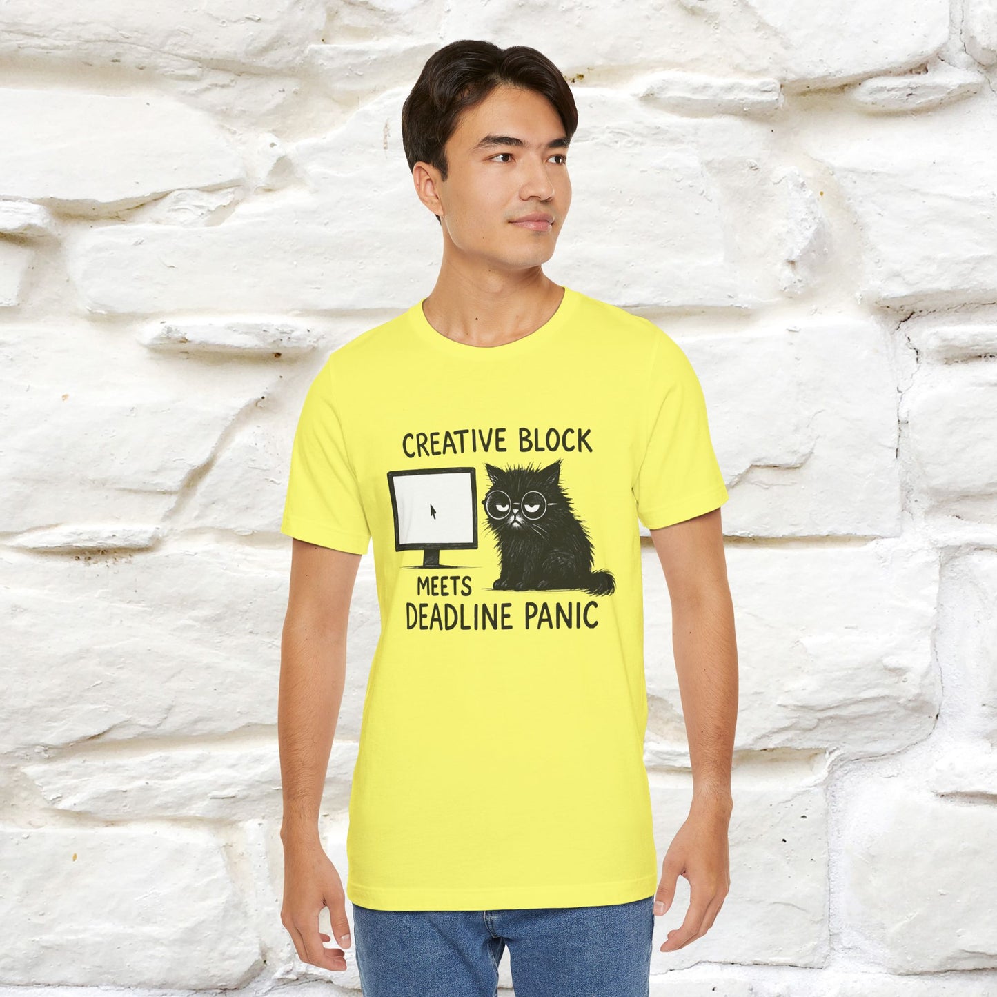 "Creative Block Meets Deadline..." |Cat T-Shirt | Nunu&Miao Studio - Nunu&Miao Studio