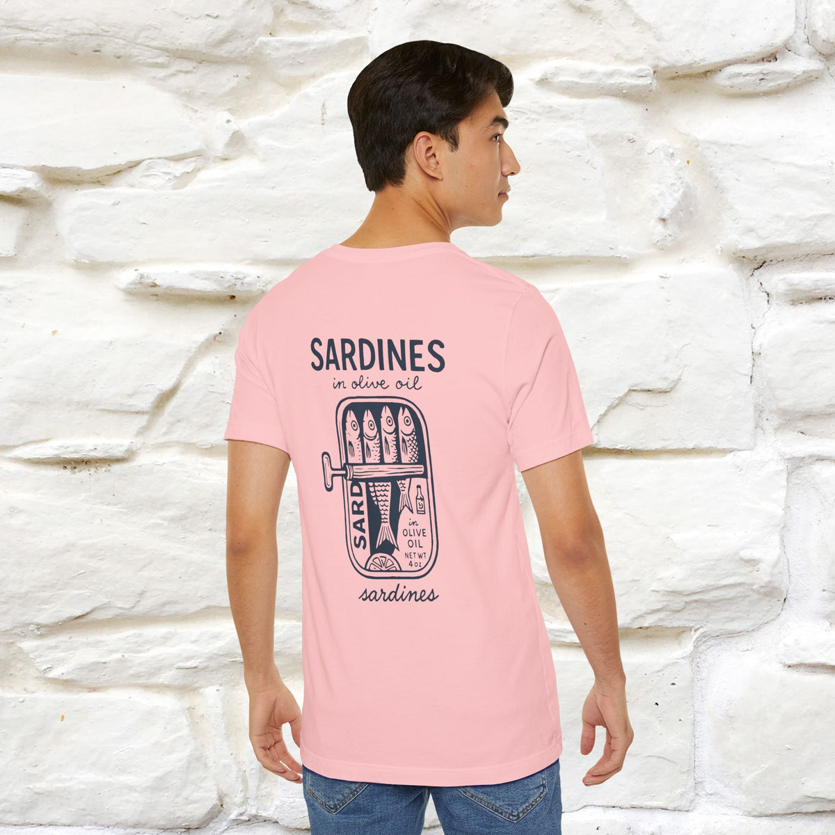 "Sardines In Olive Oil" Cute T-shirt | Front & Back Design|Nunu&Miao Studio