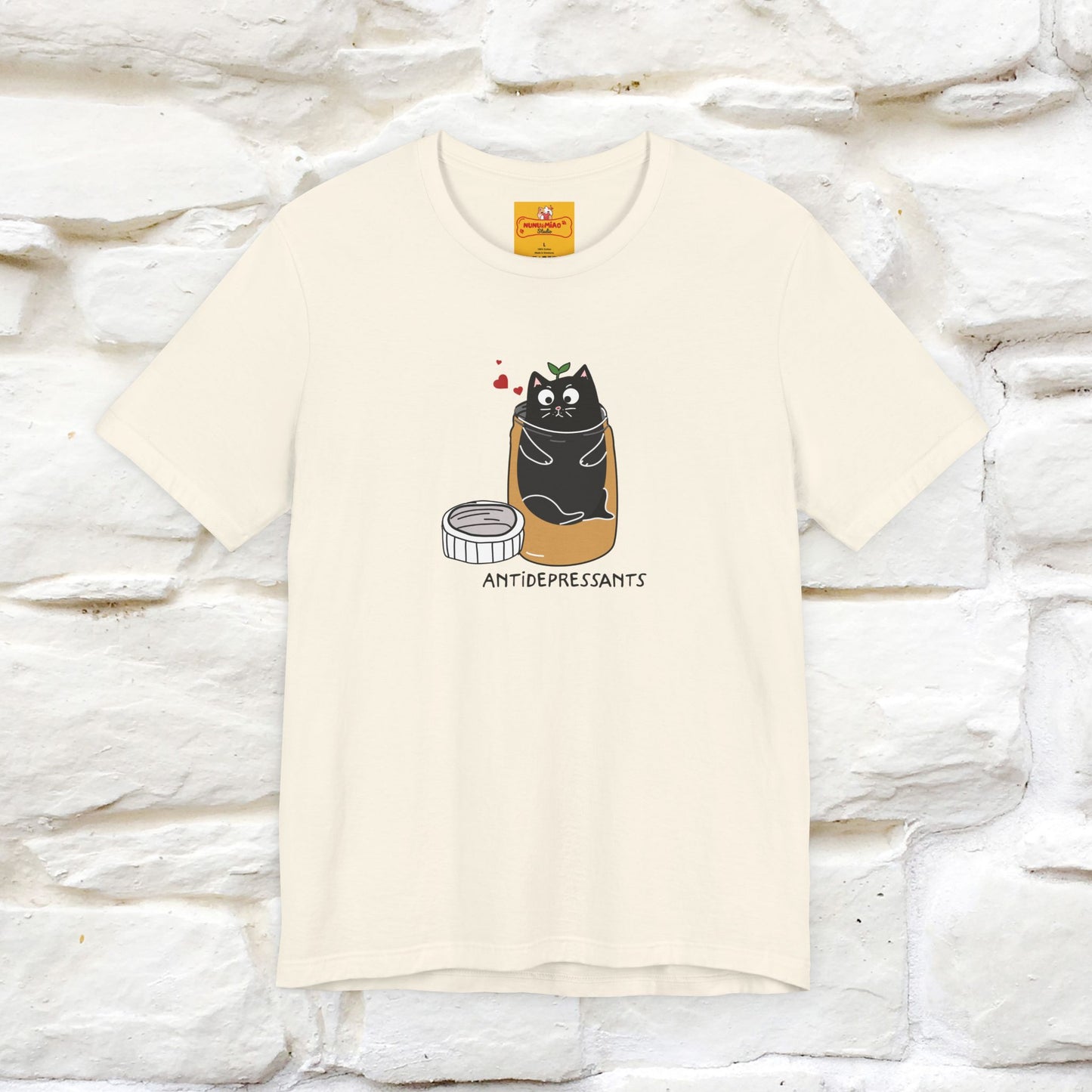 "Antidepressants" Cat T-Shirt | Front & Back Design | Nunu&Miao Studio - Nunu&Miao Studio