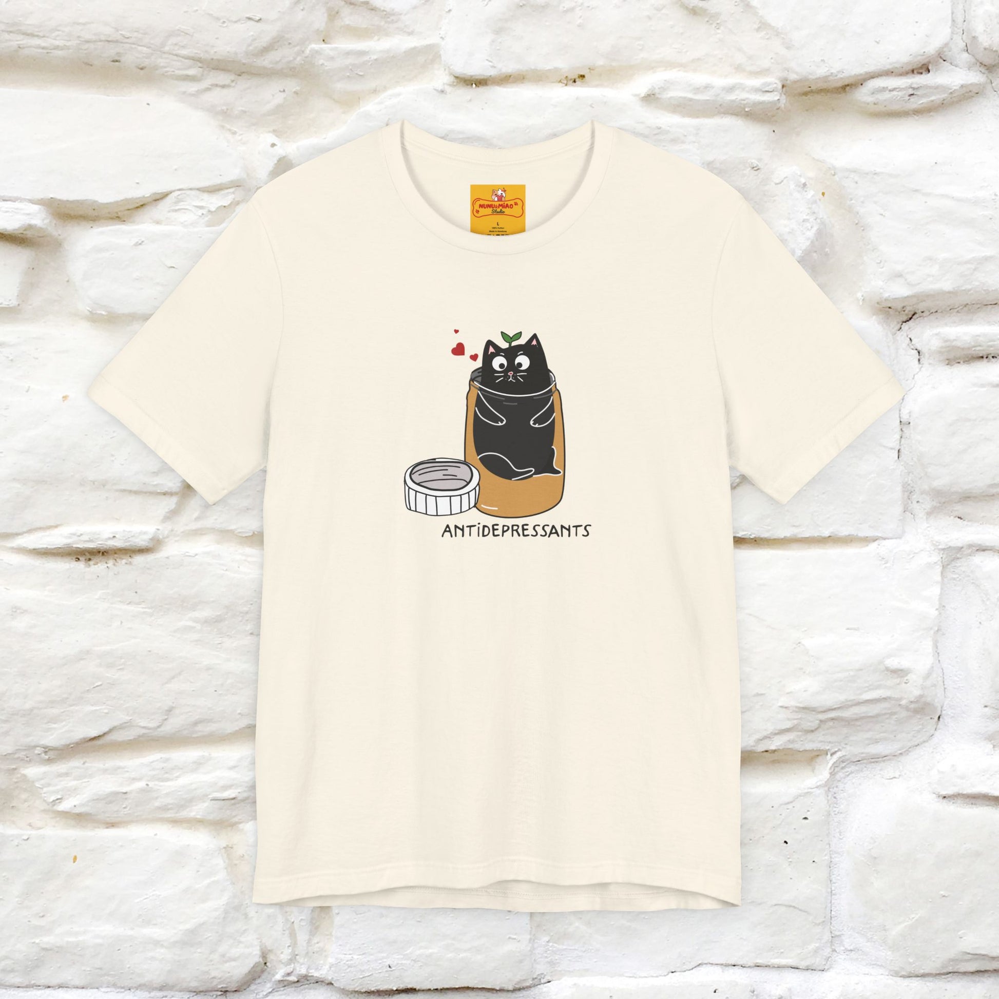 "Antidepressants" Cat T-Shirt | Front & Back Design | Nunu&Miao Studio - Nunu&Miao Studio