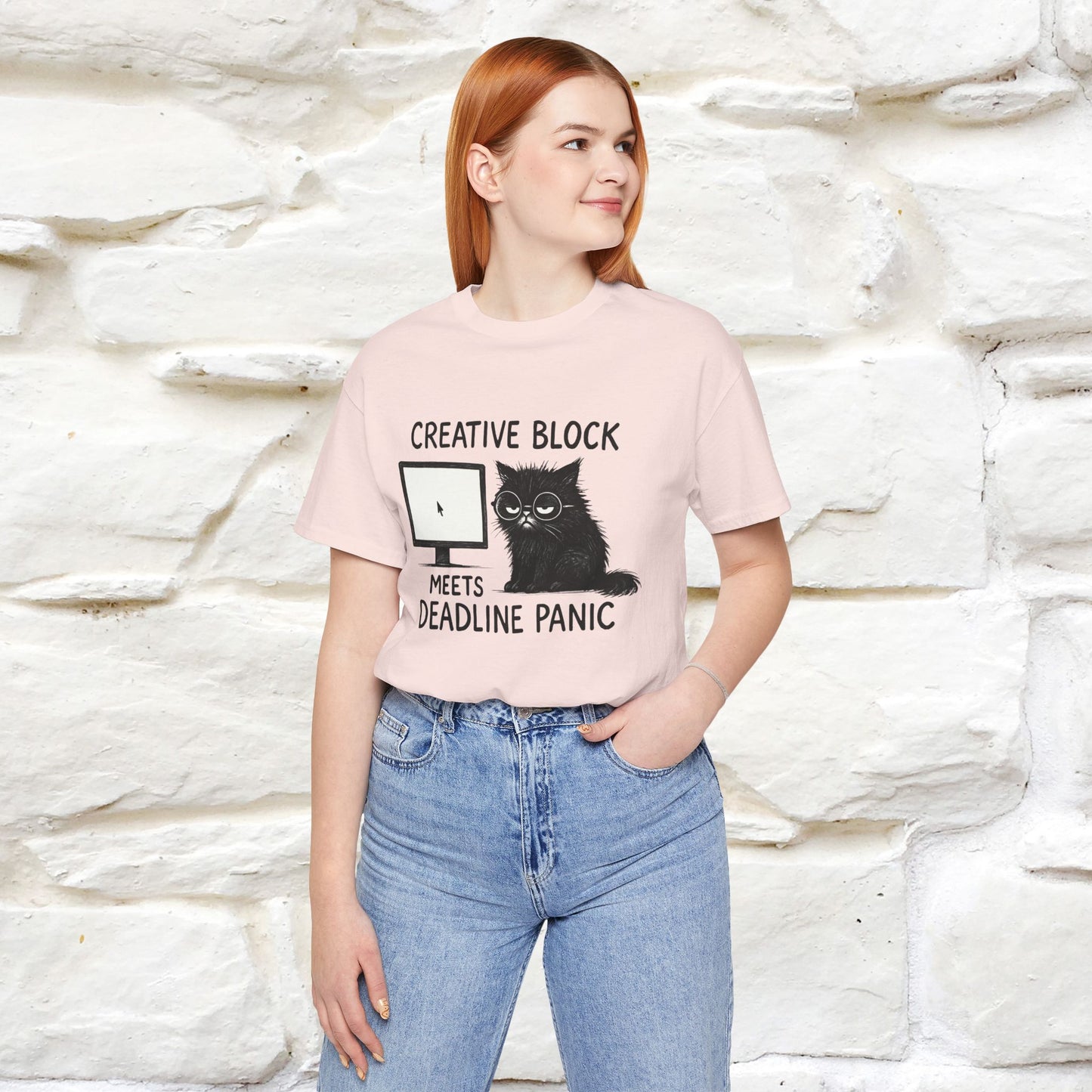 "Creative Block Meets Deadline..." |Cat T-Shirt | Nunu&Miao Studio - Nunu&Miao Studio