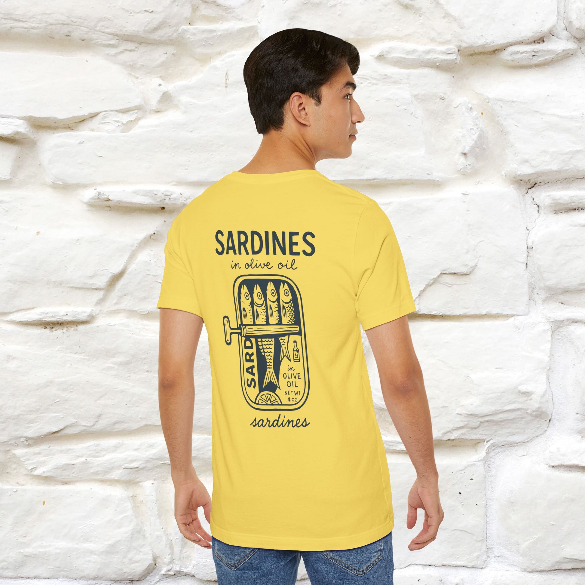 "Sardines In Olive Oil" Cute T-shirt | Front & Back Design|Nunu&Miao Studio - Nunu&Miao Studio