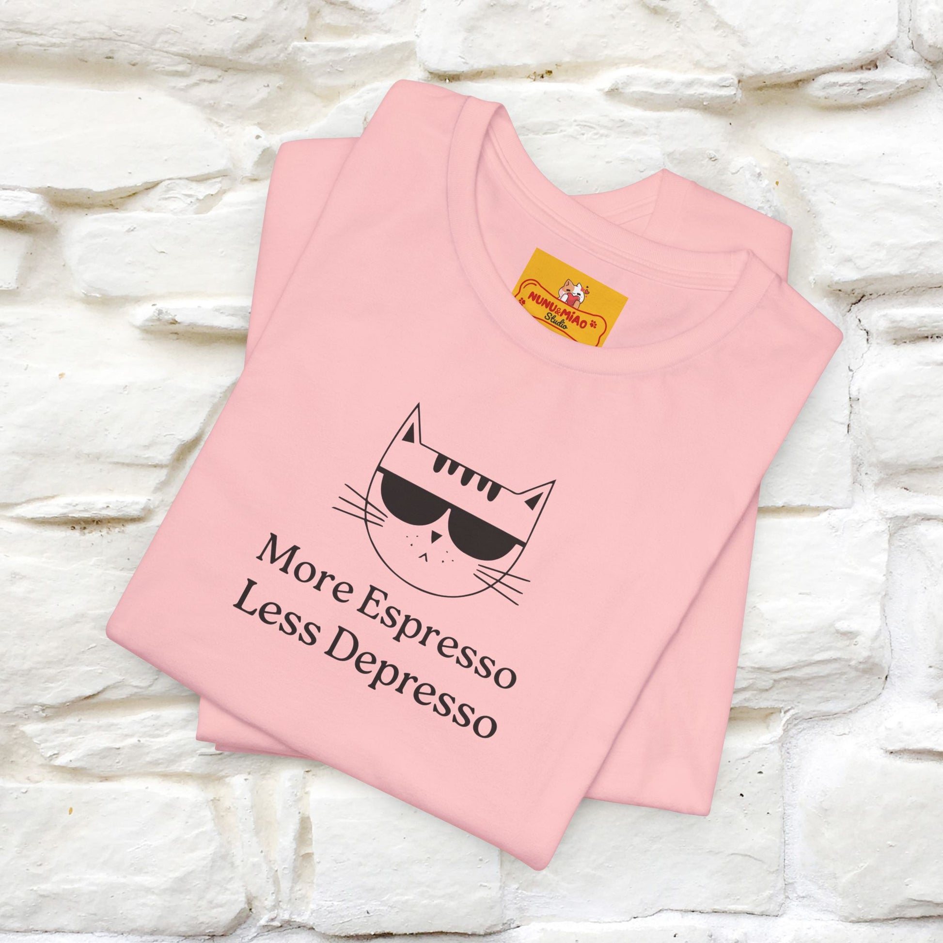 "More Espresso Less Depresso" |Cat T-Shirt | Nunu&Miao Studio - Nunu&Miao Studio