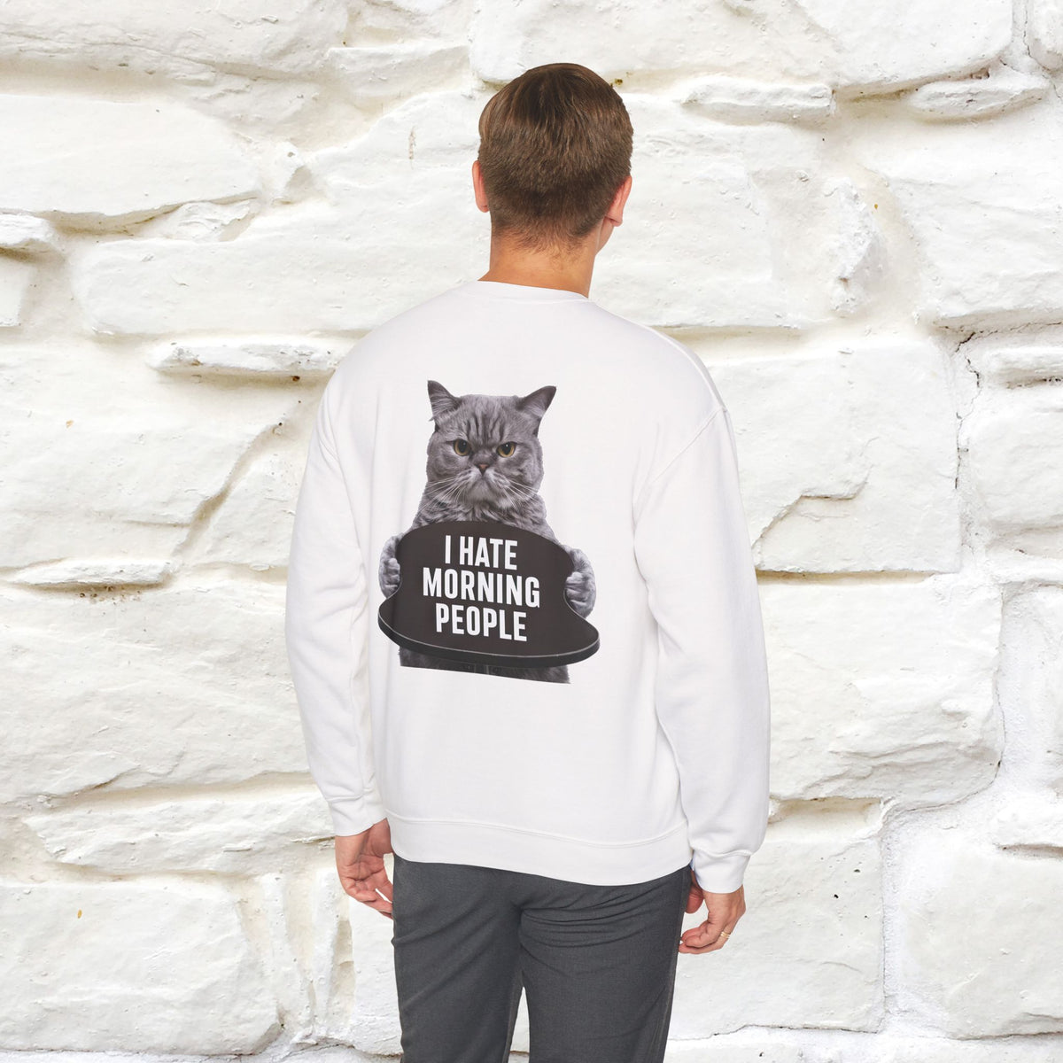 "I Hate Morning People'' |Cat Sweatshirt | Nunu&Miao Studio