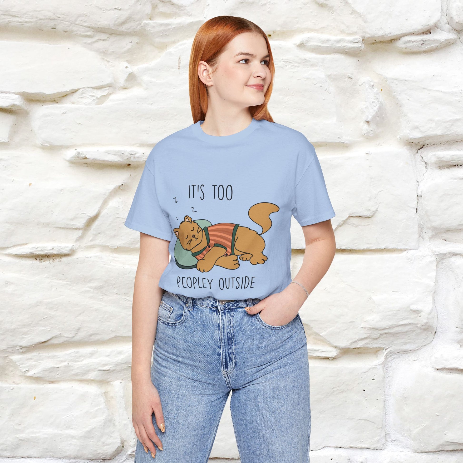 ''It’s Too Peopley Outside'' | Funny Cat T-Shirt | Nunu&Miao Studio - Nunu&Miao Studio