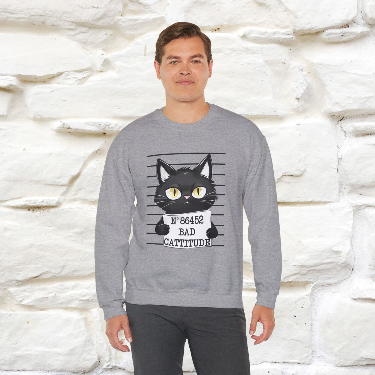 ''Bad Cattitude'' |Cat Sweatshirt | Nunu&Miao Studio