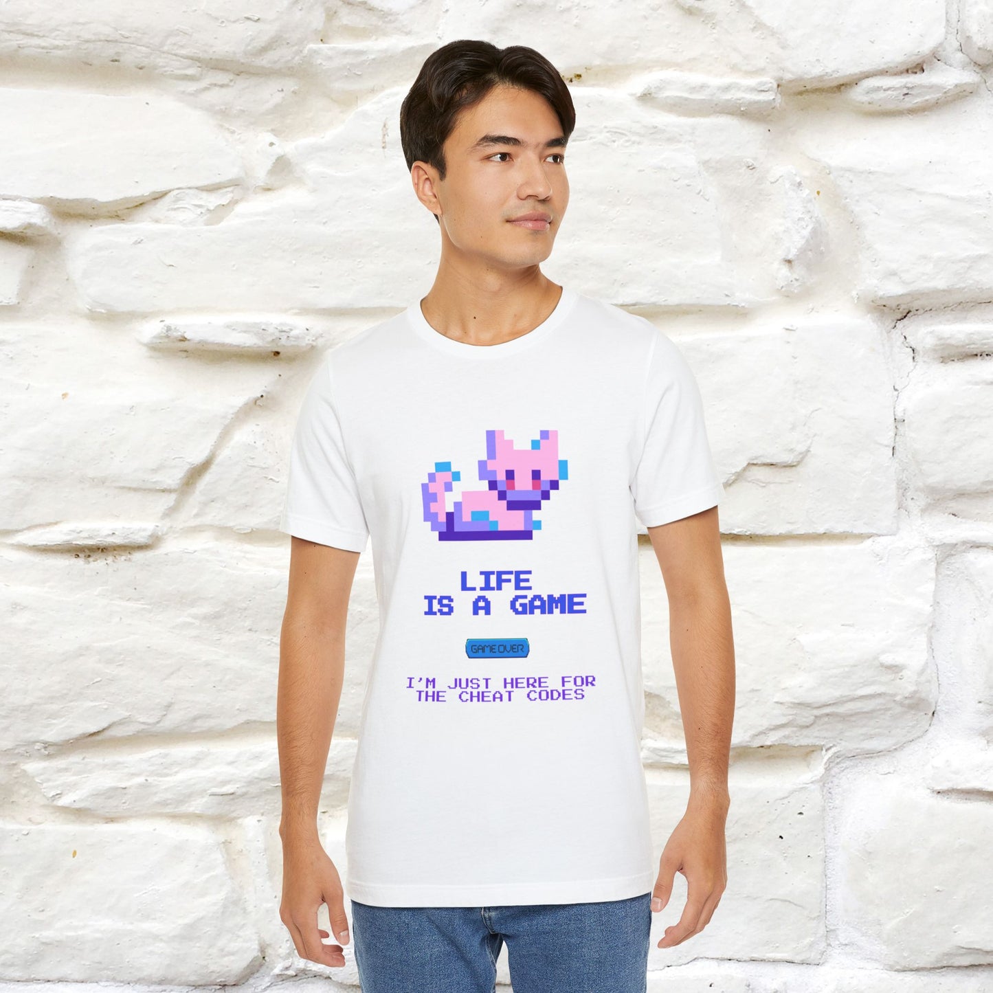 "Life Is A Game, I Am Just Here Fo The Cheat Code"  Cat T-Shirt | Nunu&Miao Studio - Nunu&Miao Studio