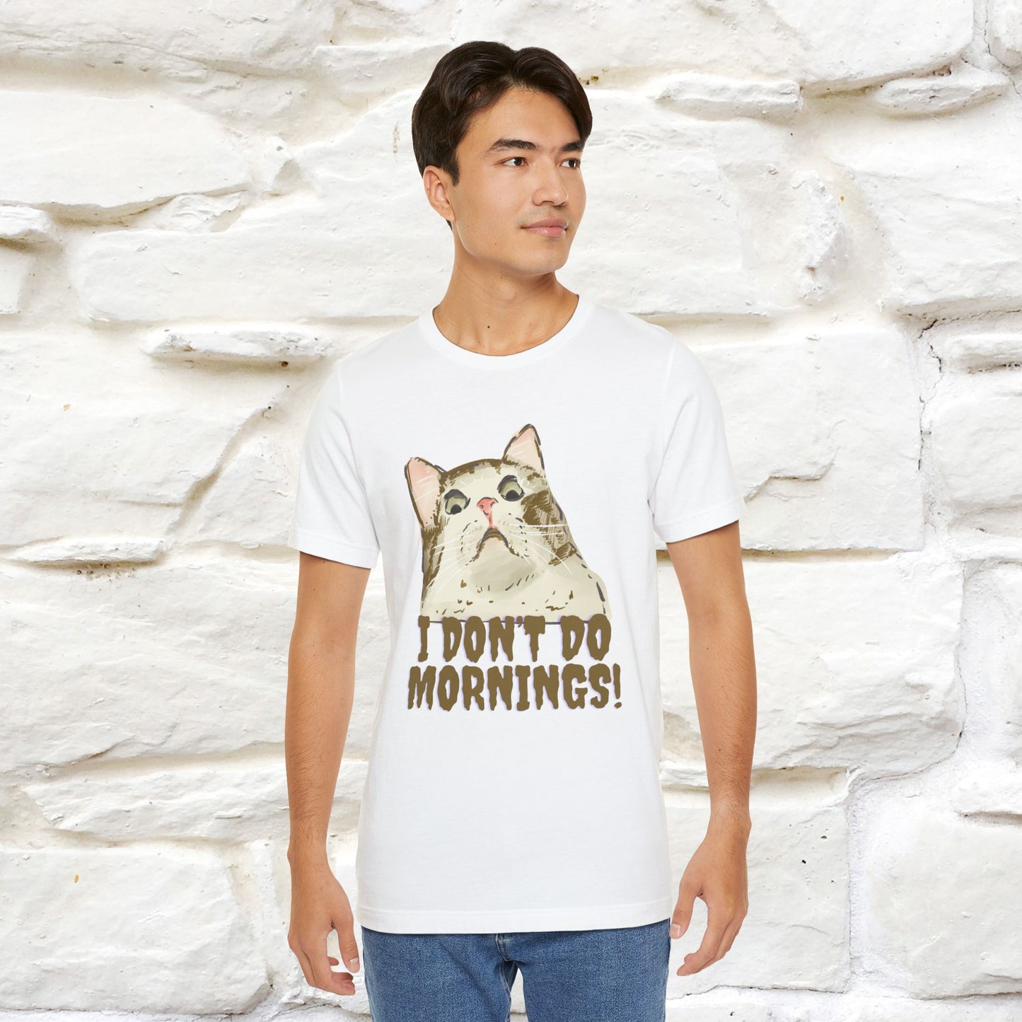 ''I Don't Do Mornings''  Cat T-shirt | Cat T-Shirt | Nunu&Miao Studio - Nunu&Miao Studio