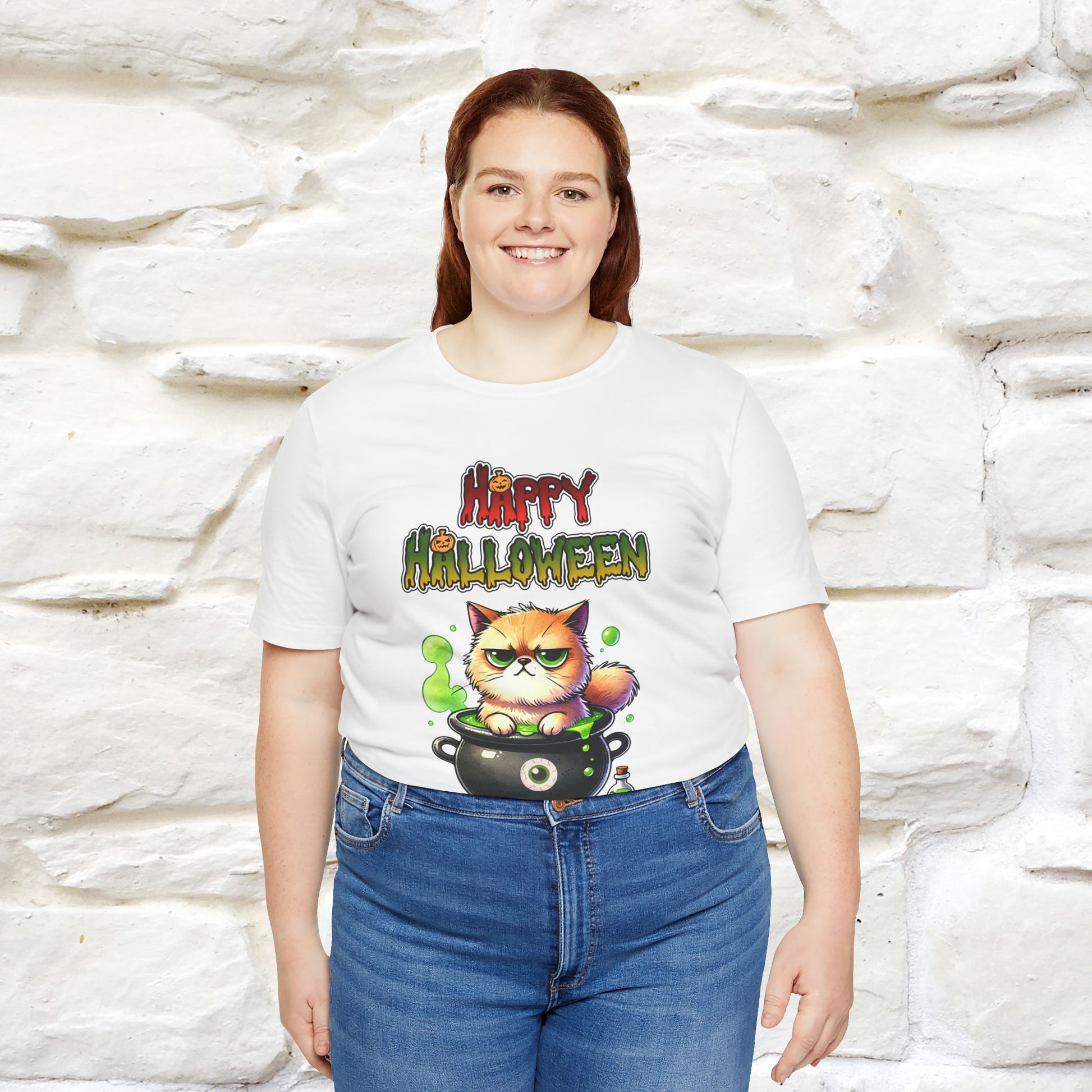 "Angry Cat Happy Halloween" Cat  T-shirt |Nunu&Miao Studio - Nunu&Miao Studio