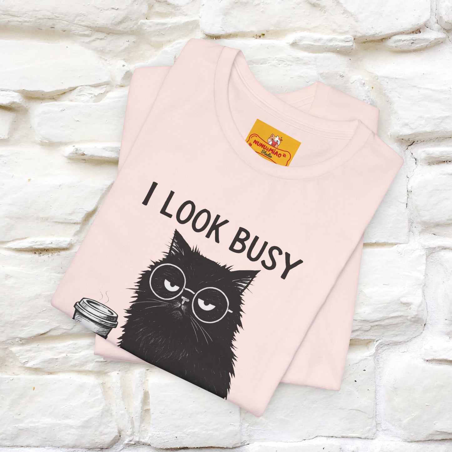 "I Look Busy But I'm Just Overwhelmed" |Cat T-Shirt | Nunu&Miao Studio - Nunu&Miao Studio