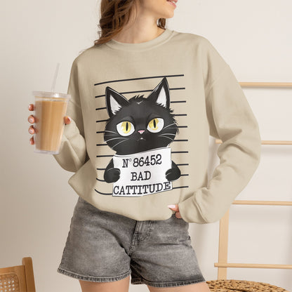 ''Bad Cattitude'' |Cat Sweatshirt | Nunu&Miao Studio