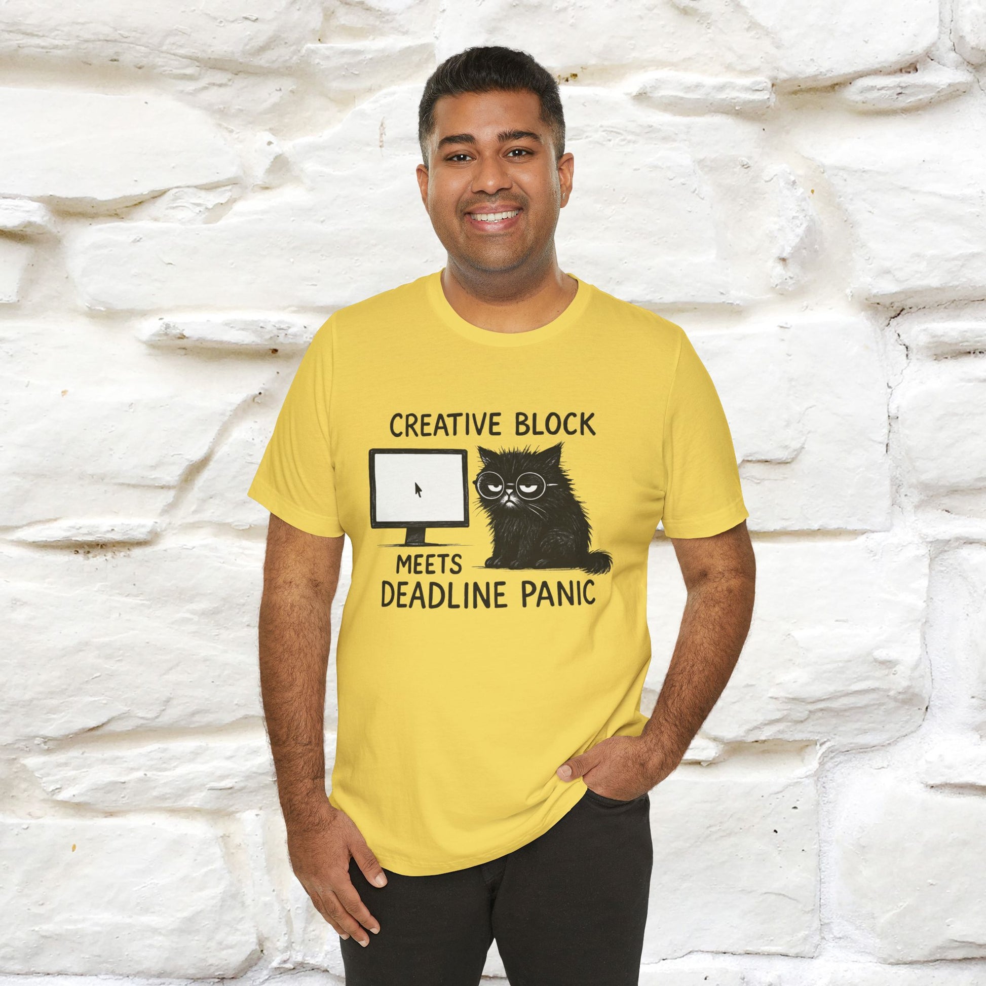 "Creative Block Meets Deadline..." |Cat T-Shirt | Nunu&Miao Studio - Nunu&Miao Studio