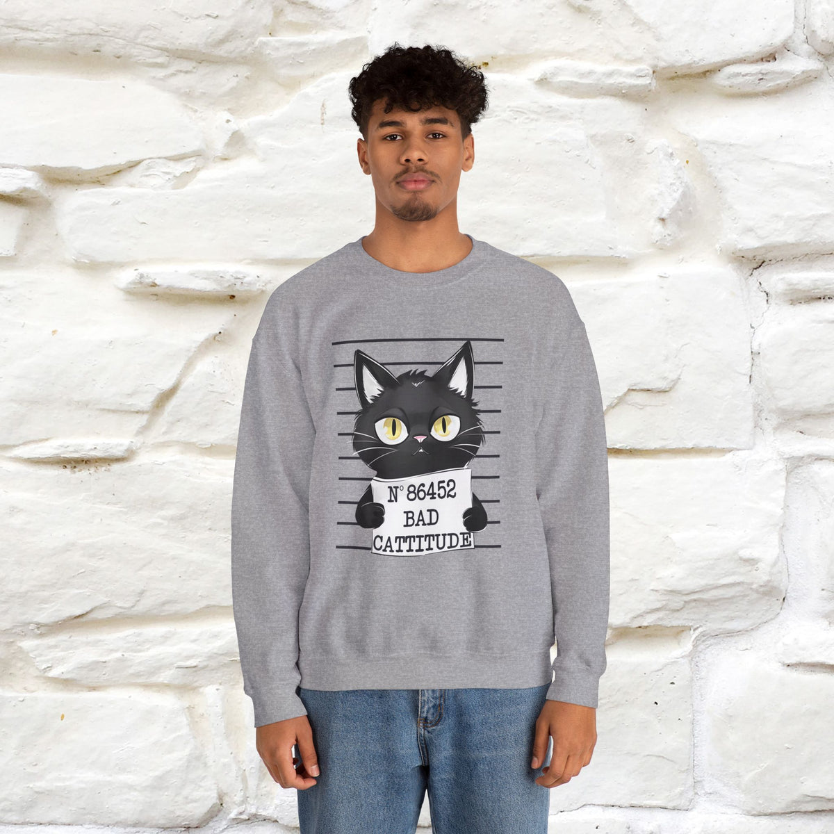 ''Bad Cattitude'' |Cat Sweatshirt | Nunu&Miao Studio