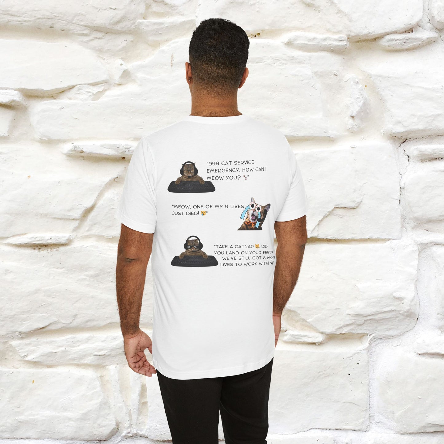 ''911 Emergency'' | Front & Back Design | Cat T-Shirt | Nunu&Miao Studio - Nunu&Miao Studio