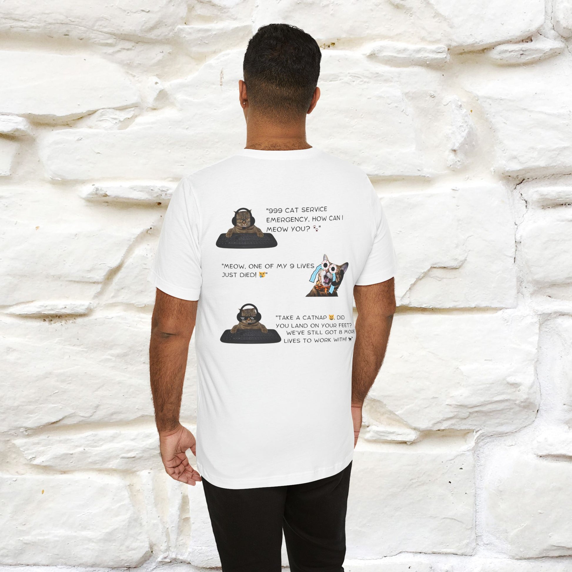 ''911 Emergency'' | Front & Back Design | Cat T-Shirt | Nunu&Miao Studio - Nunu&Miao Studio