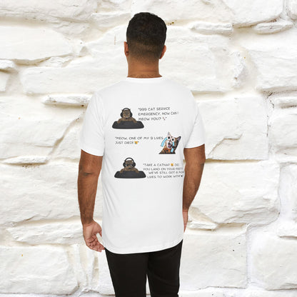 ''911 Emergency'' | Front & Back Design | Cat T-Shirt | Nunu&Miao Studio - Nunu&Miao Studio