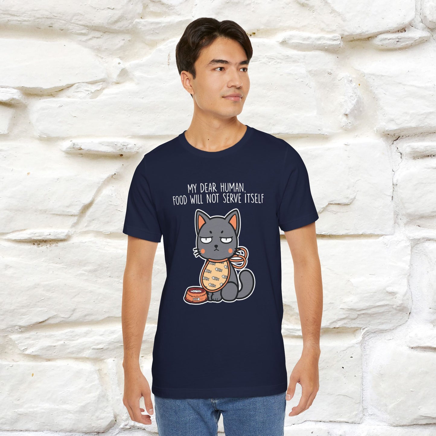 "Dear Human, Food Will Not Serve Itself" |Cat T-Shirt | Nunu&Miao Studio - Nunu&Miao Studio
