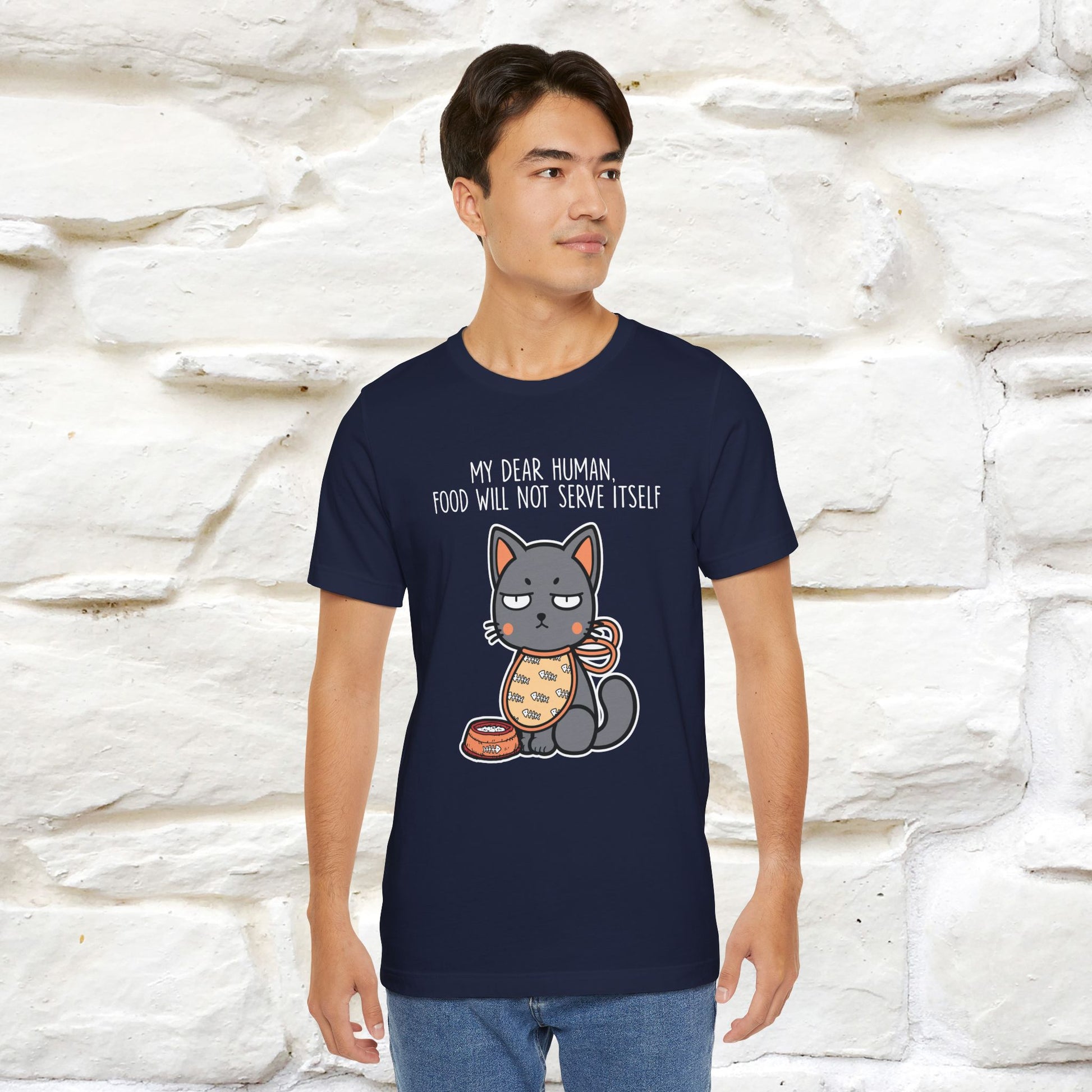 "Dear Human, Food Will Not Serve Itself" |Cat T-Shirt | Nunu&Miao Studio - Nunu&Miao Studio