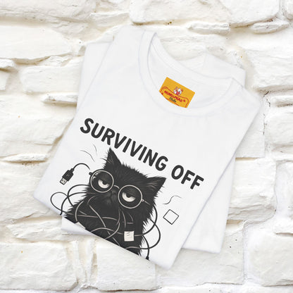 "Surviving Off...Vibes And Broken .. " |Cat T-Shirt | Nunu&Miao Studio