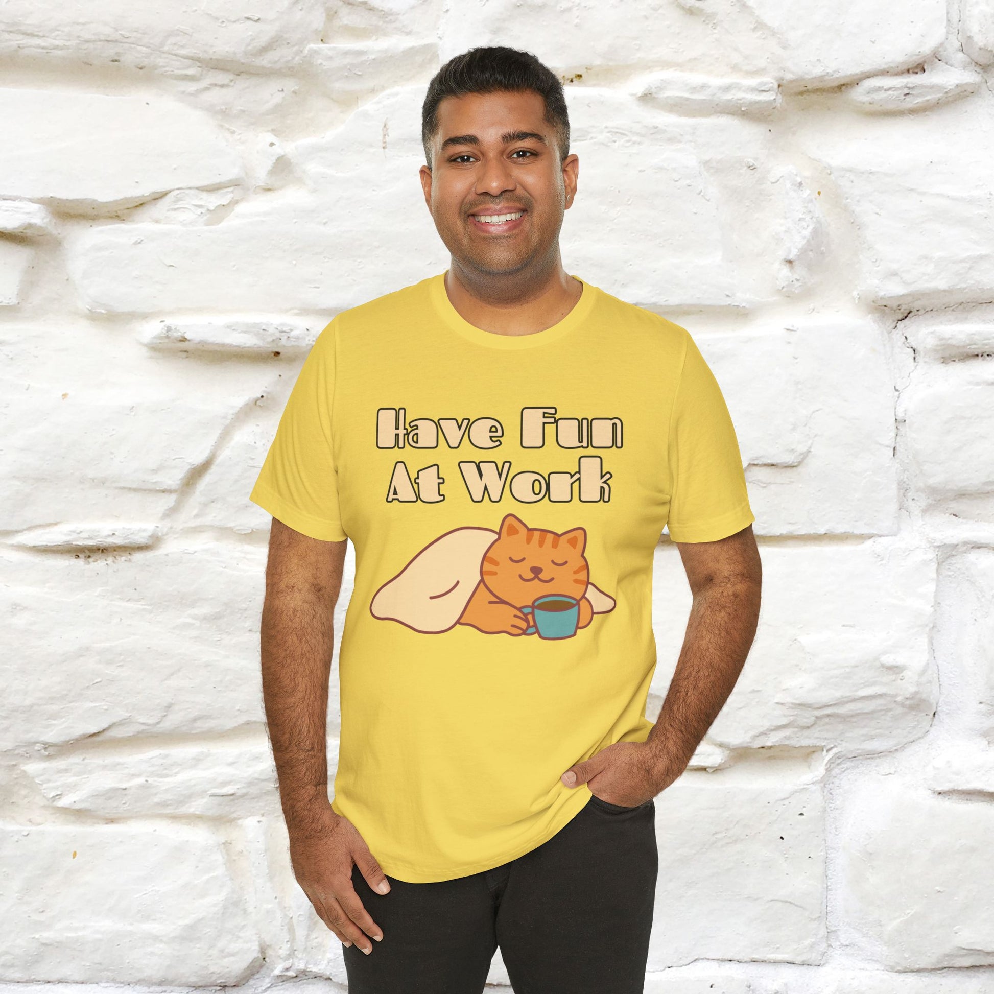 "Have Fun At Work" Cat T-shirt |Nunu&Miao Studio - Nunu&Miao Studio