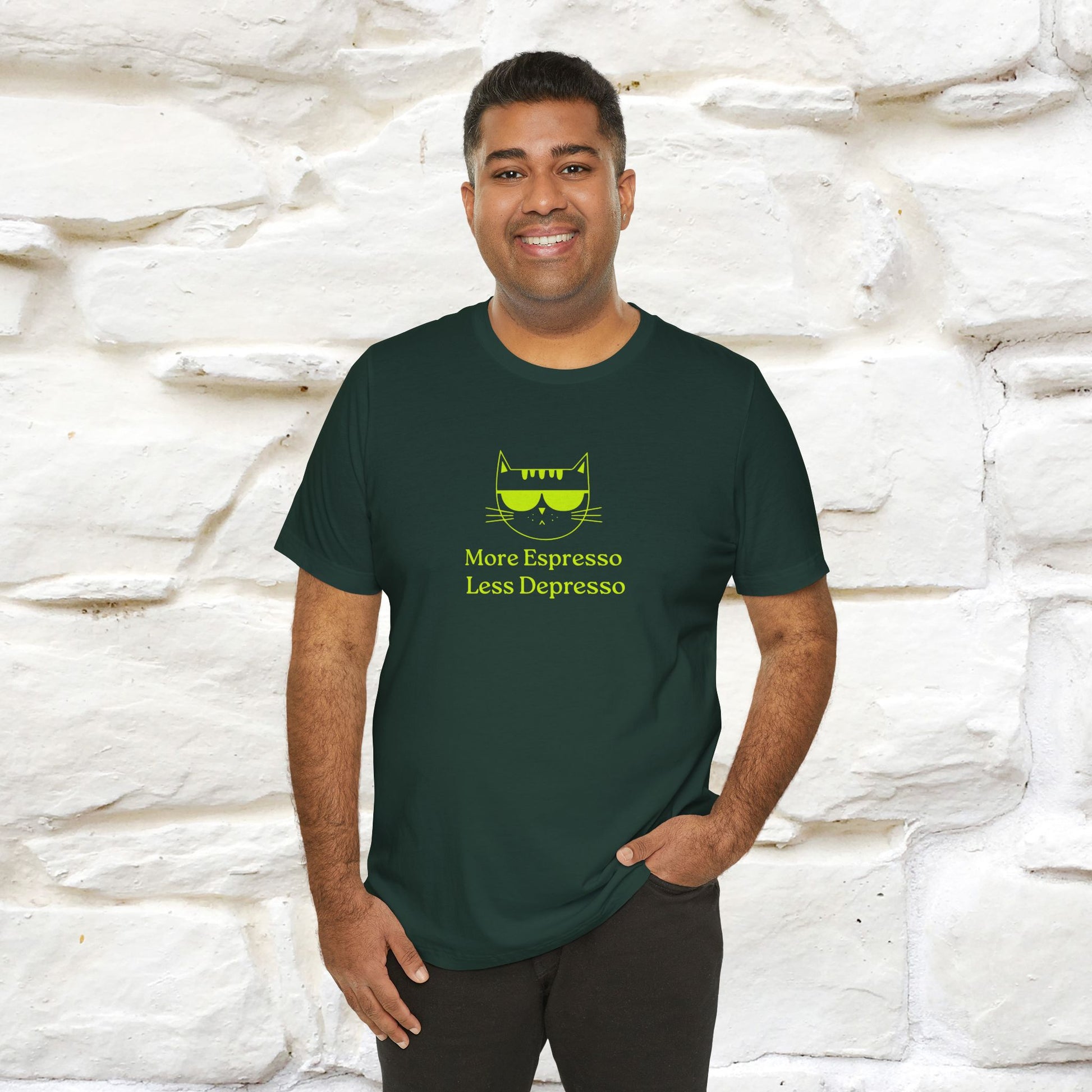 "More Espresso Less Depresso" |Cat T-Shirt | Nunu&Miao Studio - Nunu&Miao Studio