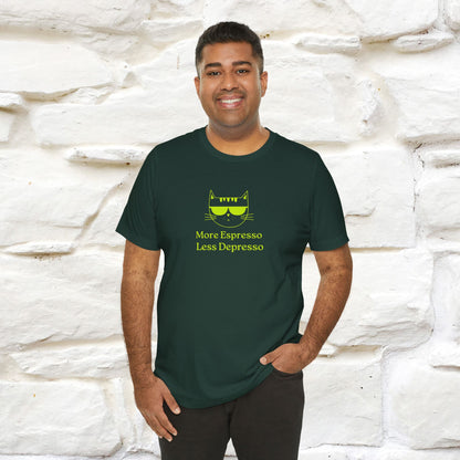 "More Espresso Less Depresso" |Cat T-Shirt | Nunu&Miao Studio - Nunu&Miao Studio