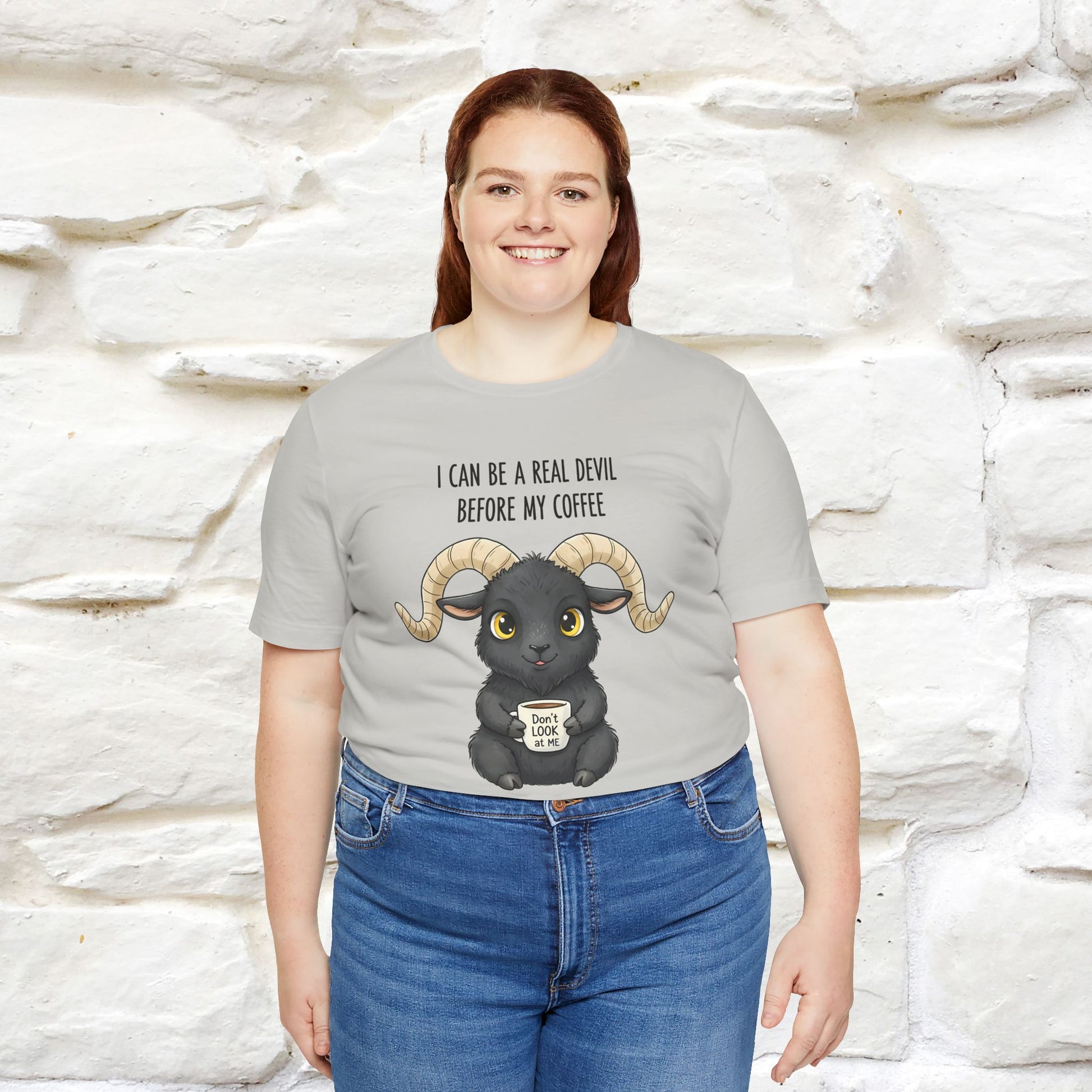 "I Can Be a Real Devil Before My Coffe" Funny T-shirt |Nunu&Miao Studio - Nunu&Miao Studio