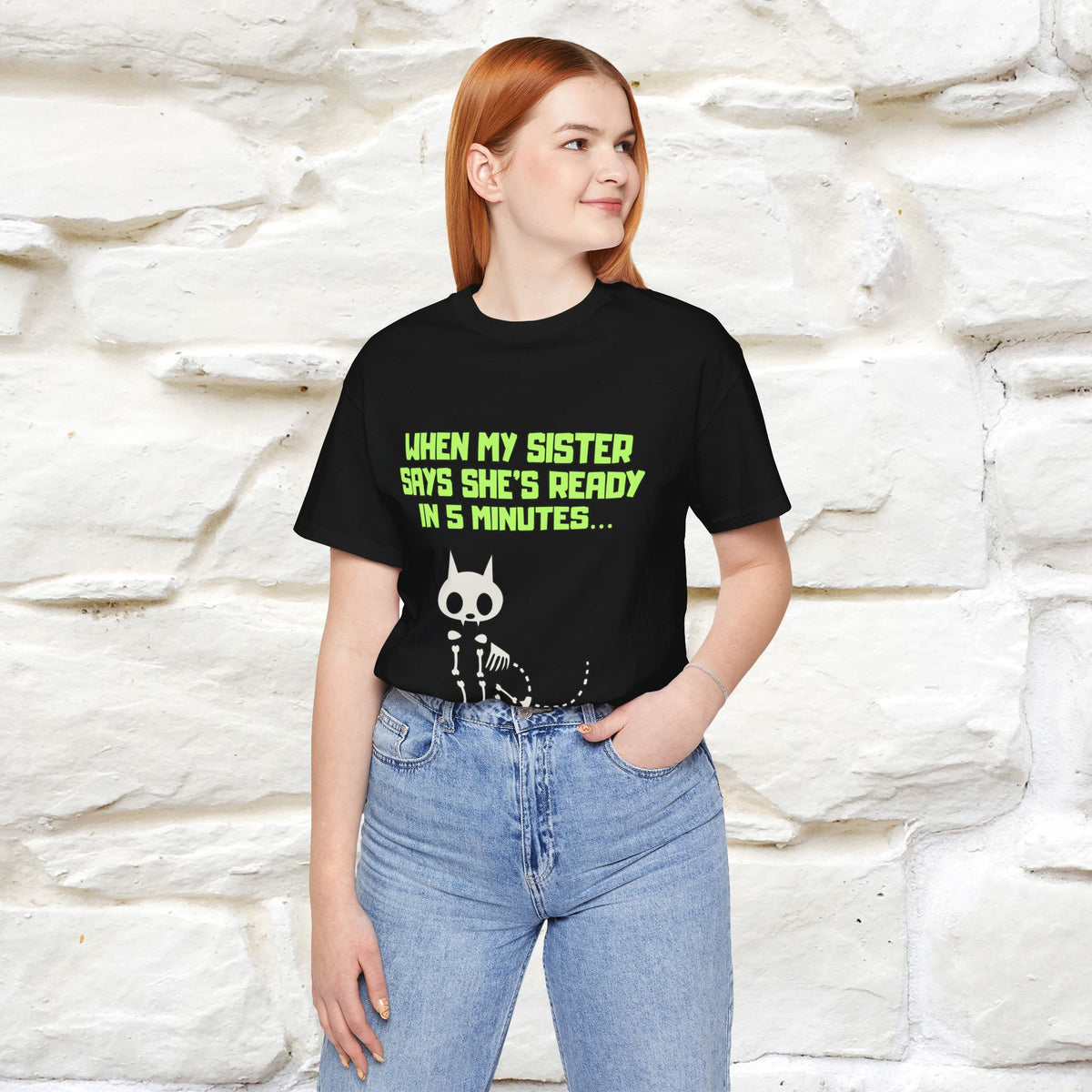 “When my sister says she’s ready in 5 minutes…” | Cat T-Shirt | Nunu&Miao Studio