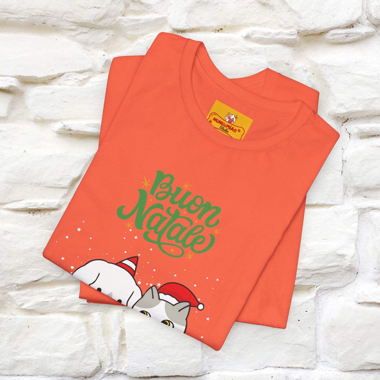 ''Buon Natale Cat and Dog'' Christmas T-shirt  | Nunu&Miao Studio - Nunu&Miao Studio