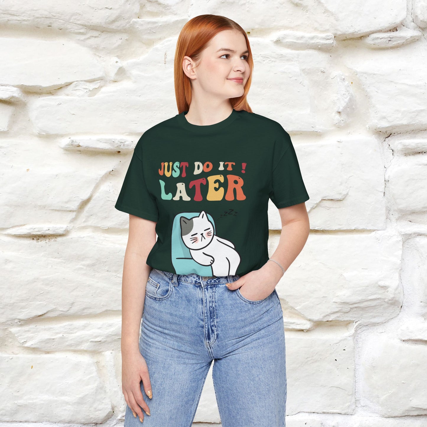 "Just Do It Later" Cat T-shirt |Nunu&Miao Studio - Nunu&Miao Studio